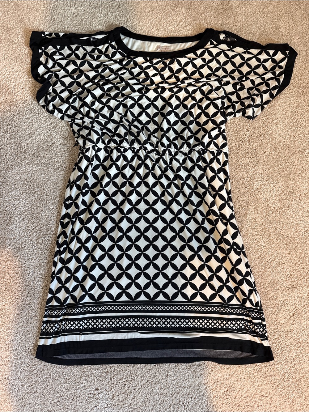 Dress Barn Black and White Geometric Mini Dress